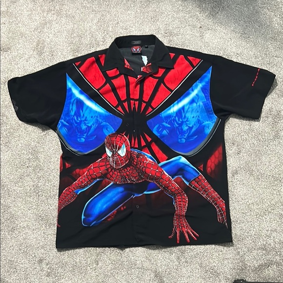 2002 Amazing Spider Man Marvel Button Up - Picture 1 of 4